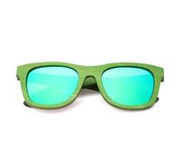 UJNHGQ Gafas de sol cuadradas de moda retro con marco de madera de colores multicolor para mujer, gafas de sol TAC, verde, estuche de papel D