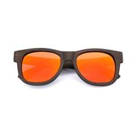 UJNHGQ Gafas de sol de bambú con protección polarizada para hombre y mujer, color naranja, estuche de papel D