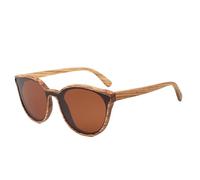 UJNHGQ Gafas de sol de estilo retro de madera para hombre, caja plana, gafas de sol de viaje UV400 para mujer, marrón, estuche de papel D