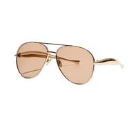 UJNHGQ Gafas de sol estilo aviador extragrandes para mujer, con montura de metal dorado, protección UV400, estilo vintage, accesorios de moda, C2 dorado, rojo y marrón.