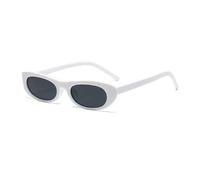 UJNHGQ Gafas de sol negras retro para mujer, gafas de sol ovaladas vintage de moda para mujer, montura pequeña, gafas de sol para conductor, color blanco