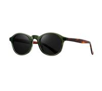 UJNHGQ Gafas de sol polarizadas retro con montura redonda de acetato y bisagras de metal que se retraen y se retraen libremente, color verde