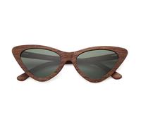 UJNHGQ Gafas de sol retro de moda para hombre, polarizadas, de madera, estilo vintage, de diseñador, color verde oscuro, con estuche de papel.