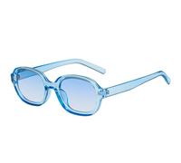 UJNHGQ Gafas de sol vintage cóncavas ovaladas para mujer, gafas de sol retro de moda para mujer, redondas, azules, solo 1 pieza de gafas de sol.