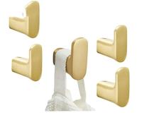 UJNHGQ Gancho único dorado para cepillo, gancho para abrigo de latón macizo, gancho trasero para puerta, ganchos para baño y cocina, gancho para toalla cromado negro, 5 uds., cepillo dorado, 1