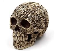 UJOY Escultura creativa de calaveras de 8.1 pulgadas, estatua de esqueleto de cabeza humana, coleccionable, decoración del hogar