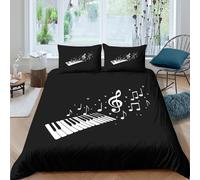 UJSDVNNJJ Digital Piano Design Funda de Edredón Microfibra 3 Piezas Impresión 3D Cierre de Digital Piano diseño Funda Edredon Fundas de Almohada Lavables Transpirable for niños Double（200x200cm）