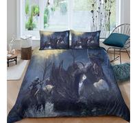 UJSDVNNJJ Epic Battle Scene Funda de Edredón Microfibra Suave 3 Piezas Estampado 3D Epic Battle Escena Funda Edredon con Fundas de Almohada Antialérgica Lavables for jóvenes Super King（260x220cm）