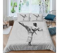 UJSDVNNJJ Martial_Arts_Action Funda Edredon Microfibra Suave 3 Piezas Estampado 3D Martial_Arts_Action Funda de Edredón con Funda de Almohada Suave Transpirable for Adolescentes Super King（260x220cm）