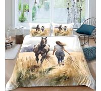 UJSDVNNJJ Woman Walking Style Funda Edredon Microfibra 3 Piezas Compuesto Impresión 3D Cierre de Woman Walking Style Funda de Edredón Funda de Almohada a Juego Lavables for Ancianos Single（135x200cm）