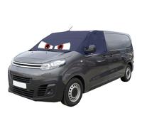 UK Custom Covers Compatible con Peugeot Expert Screen Wrap With Eyes (2016 en adelante), cubierta frontal para parabrisas (estilo de envoltura de pantalla: con ojos, azul marino)
