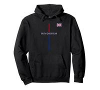 UK Faith Over Fear Brit Christian Reino Unido Bandera Colores Sudadera con Capucha