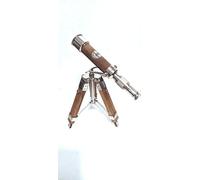 UK GIFT Telescopio de latón Vintage en trípode para Usar con Lente DF para decoración del hogar y Accesorio de Mesa, telescopio náutico de Spyglass para Aventuras en la Marina y al Aire Libre.