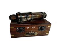 UK Gift - Telescopio náutico de Mano de latón con Caja de Madera