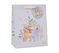 UK Greetings Bolsa de regalo mediana de Winnie The Pooh de Disney para él/ella/amigo, bolsas de fiesta para regalos, cumpleaños, bodas, Navidad, diseño de Pooh y Eeyore, 19 x 23 x 8,9 cm
