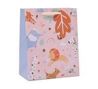 UK Greetings Bolsa de regalo mediana para bebé, recién nacidos, bolsas de fiesta para regalos, cumpleaños, bodas, Navidad, bonito diseño de animales, 19 x 23 x 8,9 cm
