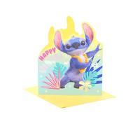 UK Greetings Disney Lilo & Stitch - Tarjeta de felicitación para niños y niñas, diseño Happy Vibes