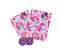UK Greetings Disney Princess - Papel de regalo para niñas, papel de regalo para niños, multicolor