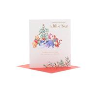 UK Greetings Disney Winnie the Pooh - Tarjeta de Navidad para todos ustedes, diseño de Pooh y sus amigos