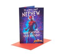 UK Greetings Marvel Spider-Man - Tarjeta de cumpleaños para sobrino, diseño audaz