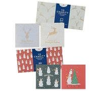 UK Greetings Muñeco de nieve Festive Fun Design - Paquete múltiple de 10 tarjetas de Navidad benéficas con sobres