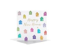 UK Greetings New Home Card for Him/Her/Friend - Colorido diseño de casas