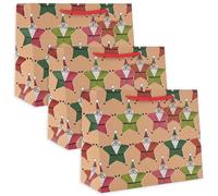 UK Greetings Paquete de 3 Bolsas de Regalo Grandes para Él/Ella/Amigo | Papel Kraft de Papá Noel | 33 x 26,7 x 13,7 cm