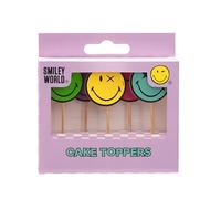 UK Greetings Paquete múltiple de 5 adornos para tartas, para cumpleaños, fiestas y celebraciones, hombres, mujeres, 5 diseños de Smiley World