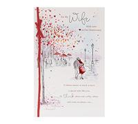 UK Greetings Tarjeta de aniversario de boda para esposa, tarjeta de aniversario de boda para esposa, tarjeta de aniversario de boda tradicional para esposa, mensaje sincero