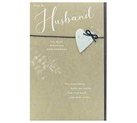 UK Greetings Tarjeta de aniversario de boda para marido, diseño clásico de letras