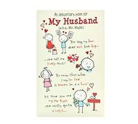 UK Greetings Tarjeta de aniversario de boda para marido, diseño de poema, multicolor, 149 mm x 229 mm