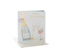 UK Greetings Tarjeta de aniversario para él/ella/amigo, diseño de champán rosa