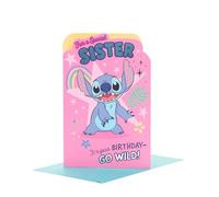 UK Greetings Tarjeta de cumpleaños de Disney para hermana, diseño de puntada