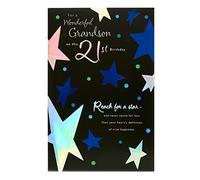 UK Greetings Tarjeta de cumpleaños número 21 para nieto, diseño encantador, 149 mm x 229 mm
