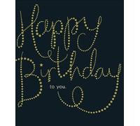 UK Greetings Tarjeta de cumpleaños para él/ella/amigo, diseño de letras doradas, color negro, 159 mm x 184 mm