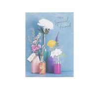 UK Greetings Tarjeta de cumpleaños para ella/amiga, regalos de feliz cumpleaños, para ella, niñas, mujeres, flores en jarrón con sobre, 133 x 184 mm