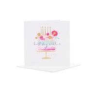 UK Greetings Tarjeta de cumpleaños para ella/amiga, diseño de pastel floral, de la colección Camden