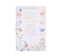 UK Greetings Tarjeta de cumpleaños para ella/amiga, regalos de feliz cumpleaños, para ella, niñas, mujeres, diseño floral y verso con sobre, 143 x 216 mm