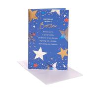 UK Greetings Tarjeta de cumpleaños para hermano, diseño de deseos estrellados