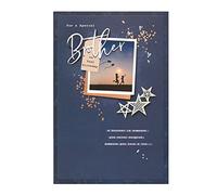 UK Greetings Tarjeta de cumpleaños para hermano - Tarjeta de cumpleaños para él - Tarjeta de cumpleaños sentimental para hermano increíble, negro, 149 mm x 229 mm