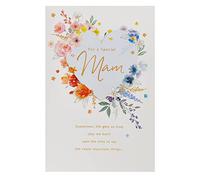 UK Greetings Tarjeta de cumpleaños para mamá con sobre, diseño bonito con corazón con flores de acuarela, Tarjeta Felicitacion