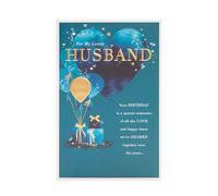 UK Greetings Tarjeta de cumpleaños para marido, diseño de corazón azul, gama Thinking of You