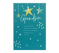 UK Greetings Tarjeta de cumpleaños para nieto, tarjeta sentimental para nieto, verde, 149 mm x 229 mm