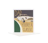 UK Greetings Tarjeta de cumpleaños para papá, diseño de coche de lámina dorada, de The Camden Collection