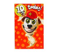UK Greetings Tarjeta de décimo cumpleaños para él/amigo, diseño de perro loco