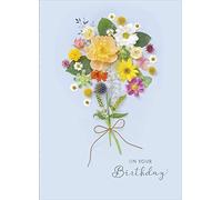 UK Greetings Tarjeta de felicitación de cumpleaños con diseño floral en el prado