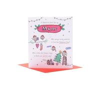 UK Greetings Tarjeta de Navidad para mamá, diseño de poema de garabatos
