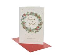 UK Greetings Tarjeta de Navidad para mamá y papá, diseño de corona festiva