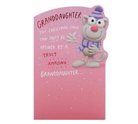 UK Greetings Tarjeta de Navidad para nieta, diseño de gato de dibujos animados