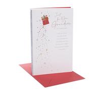 UK Greetings Tarjeta de Navidad para nieto, diseño de copos de nieve y regalos